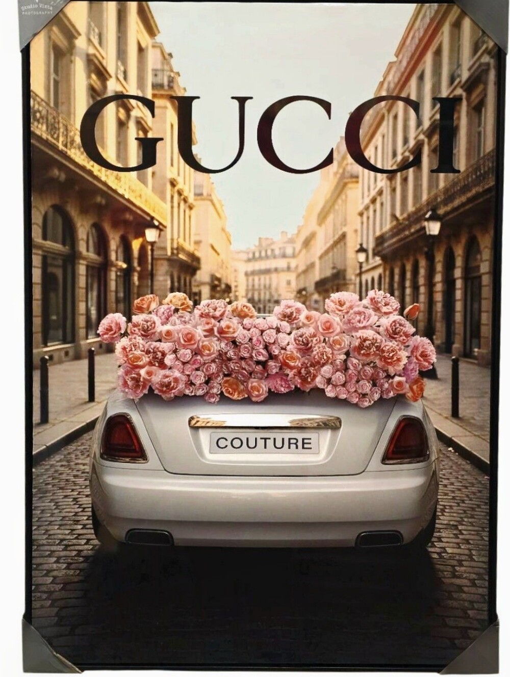 Studio Vista Photography Gucci Couture Pink Rose Bouquet Car Wall Decor